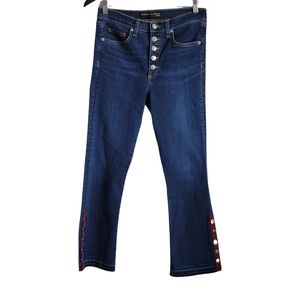 Veronica beard jeans carolyn 10" baby boot in dark sea wash